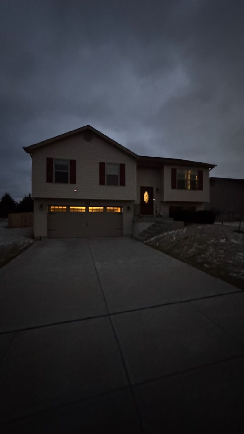 After — Color-changing landscape lighting