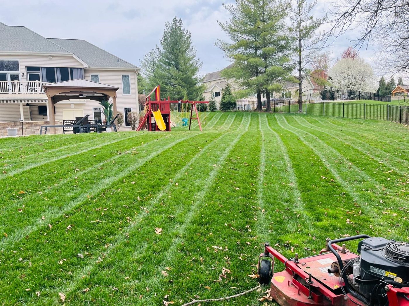 Metro West Lawn & Landscape project — Manicured front lawn