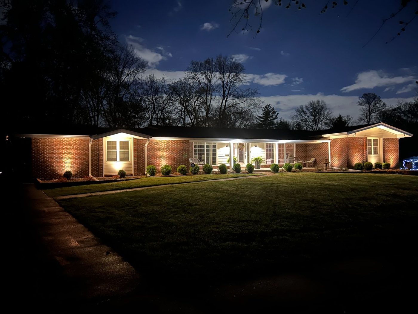 Metro West Lawn & Landscape project — Walkway lighting install