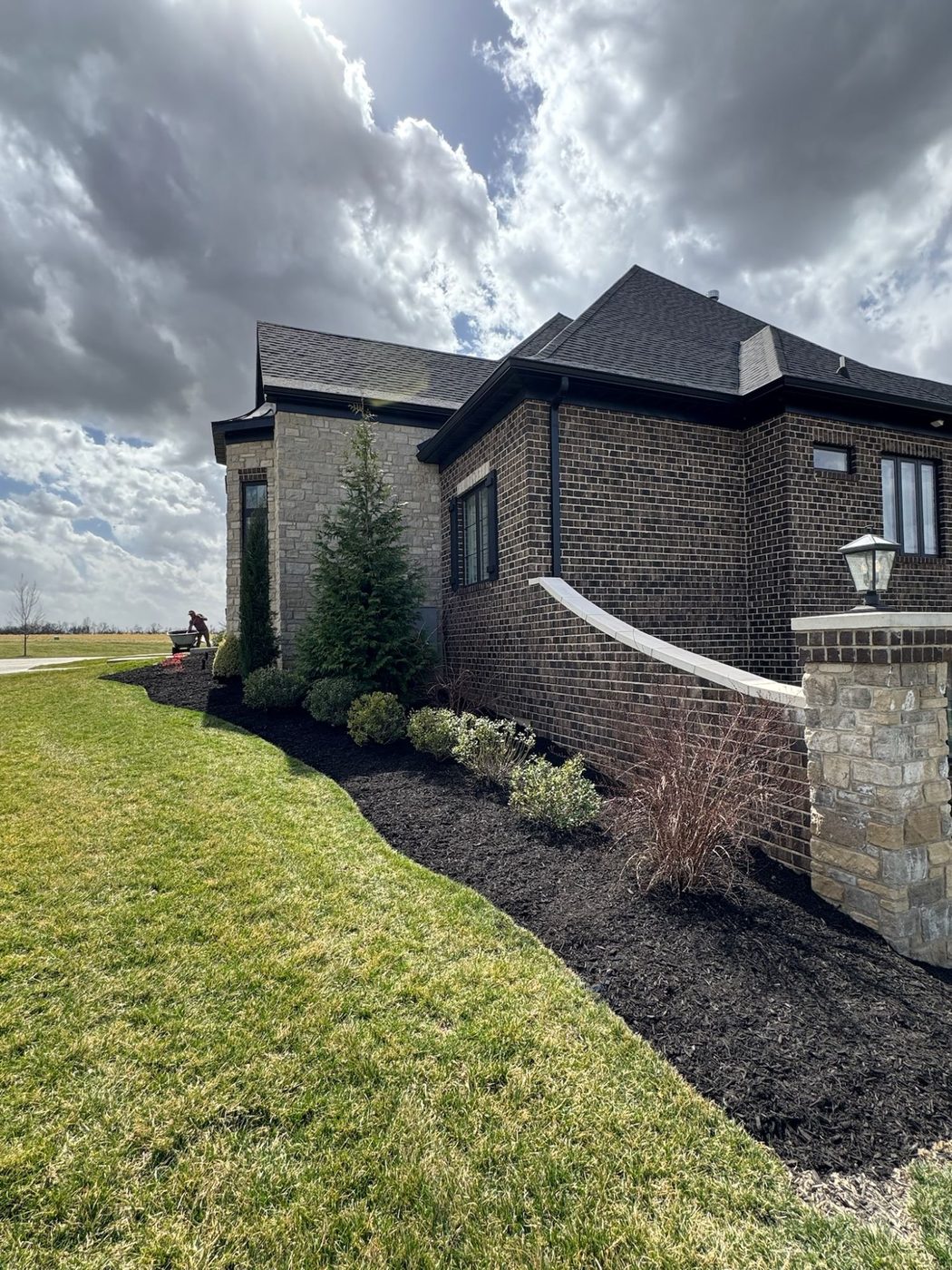 Metro West Lawn & Landscape project — Crew at work